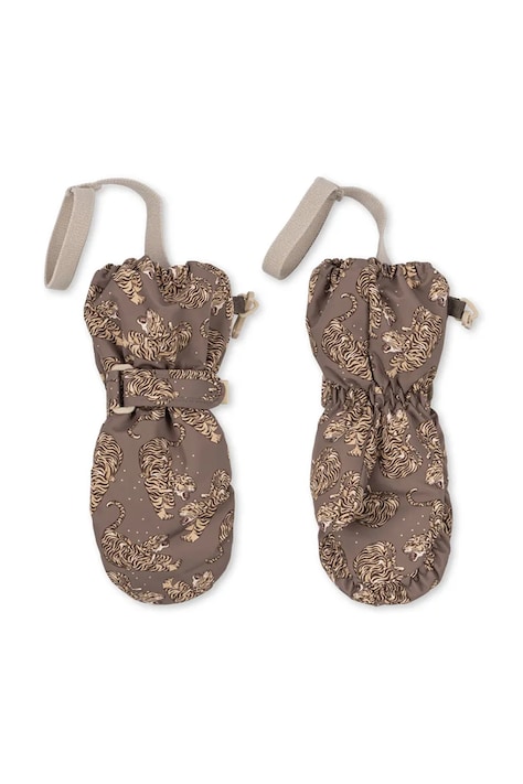 Konges Sløjd Rękawiczki dziecięce NOHR SNOW MITTENS PRINT brązowe KS105747