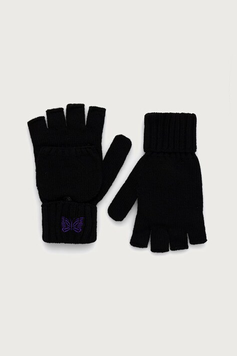 Needles Men's wool mittens black TY068
