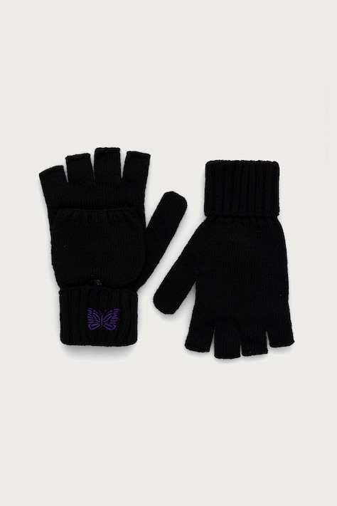 Needles Men's wool mittens black TY068