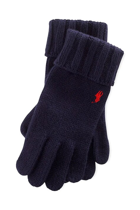 Polo Ralph Lauren Γάντια ανδρικά μάλλινα σκούρα μπλε 449793457
