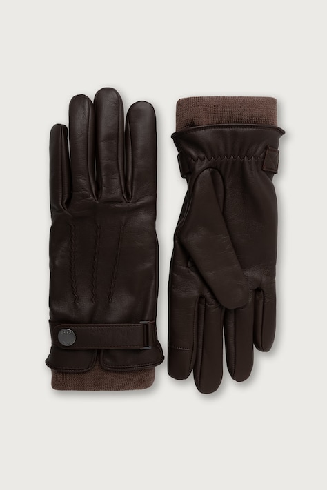 BOSS Guanti da uomo in pelle Hyden-R marrone 50570753