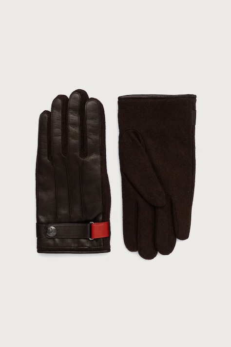 Paul Smith Rękawiczki męskie z wełną brązowe M1A-415GL-W222
