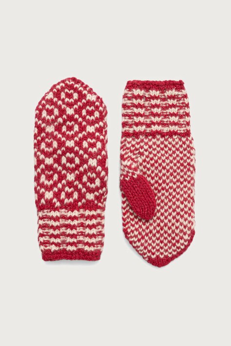 Devold Rękawiczki wełniane Svalbard Wool czerwone PDGO.396.632.A