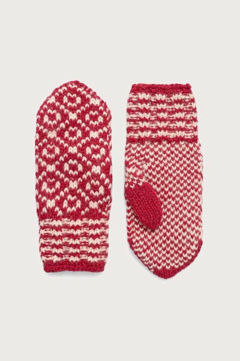 Devold Rękawiczki wełniane Svalbard Wool czerwone PDGO.396.632.A