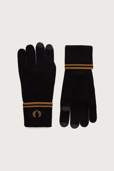 Fred Perry Rękawiczki z wełną czarne C3318