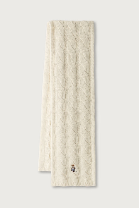 Polo Ralph Lauren Szalik damski wełniany beżowy 455P23849