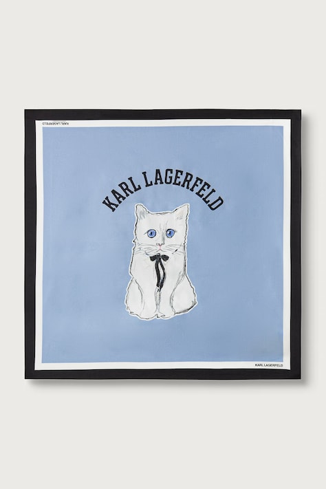 Karl Lagerfeld Τετράγωνο μαντήλι γυναικείο μεταξωτό μπλε B4W33095