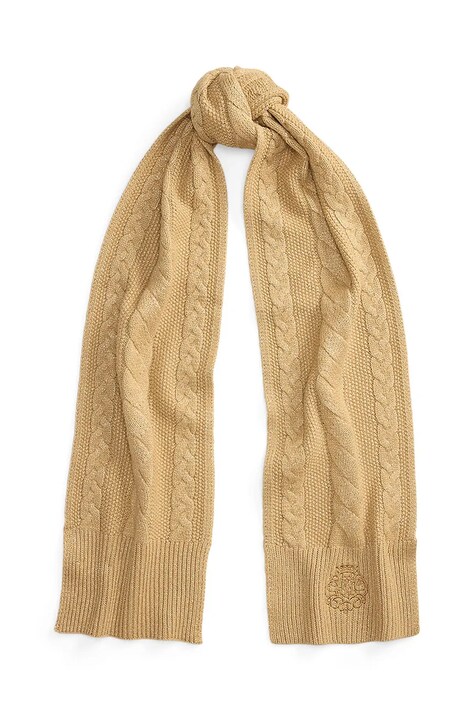 Lauren Ralph Lauren Szalik damski z wełną beżowy 454P23550