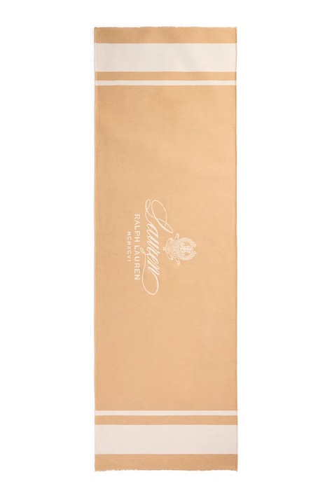 Lauren Ralph Lauren Szal damski z dodatkiem wełny brązowy 454P23510