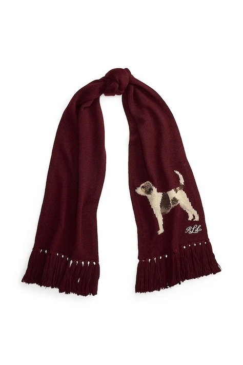 Lauren Ralph Lauren Szalik damski z wełną bordowy 454P23507