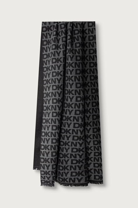 DKNY Szalik damski z wiskozy czarny D6WS1921