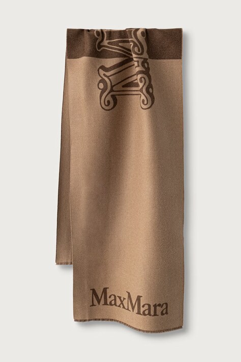 Max Mara Szalik wełniany damski brązowy 2624546022600