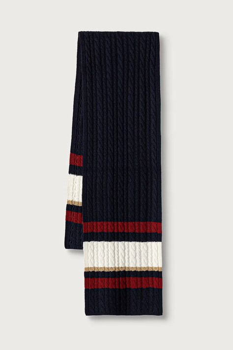 Tommy Hilfiger Szalik z dodatkiem wełny granatowy AW0AW19128