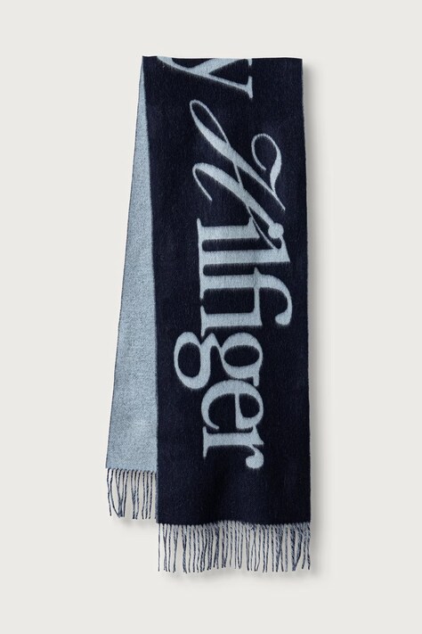 Tommy Hilfiger Szalik damski wełniany granatowy AW0AW19123
