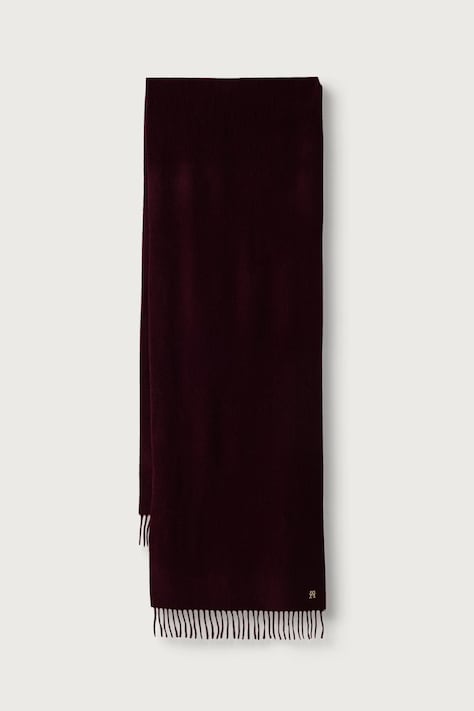 Tommy Hilfiger szalik damski kaszmirowy bordowy AW0AW19118