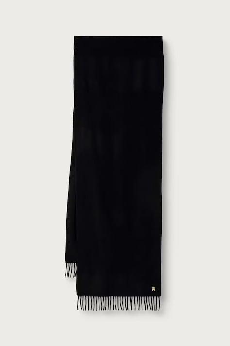 Tommy Hilfiger szalik damski kaszmirowy czarny AW0AW19118