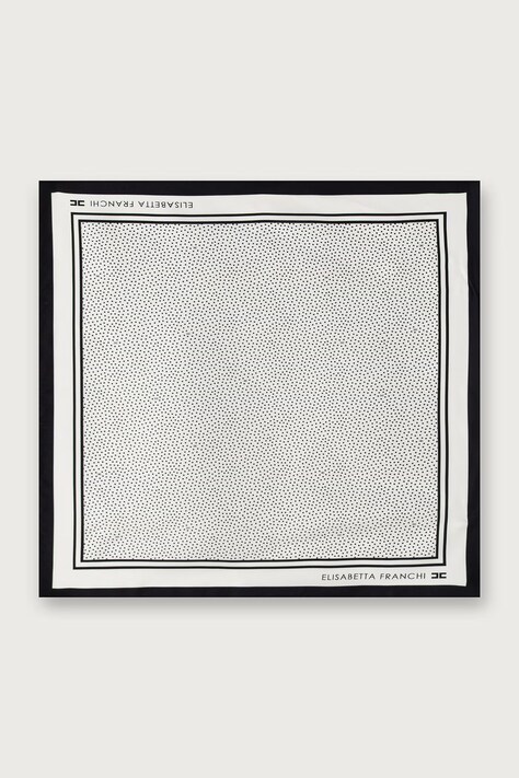 Elisabetta Franchi Apaszka damska jedwabna biała FO01F67E2