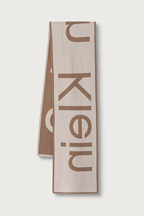 Calvin Klein szalik damski z bawełną beżowy LV04F8108G