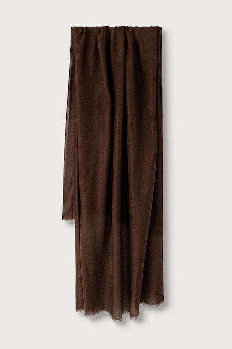 Weekend Max Mara Szal damski z dodatkiem jedwabiu WKARAUCHE brązowy 2625546014600