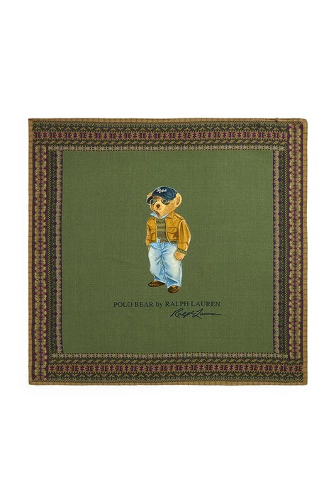 Polo Ralph Lauren apaszka damska wełniana zielona 455P18122
