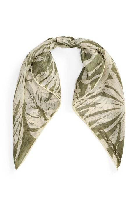 Lauren Ralph Lauren Šátek dámský hedvábný zelený 454P18519