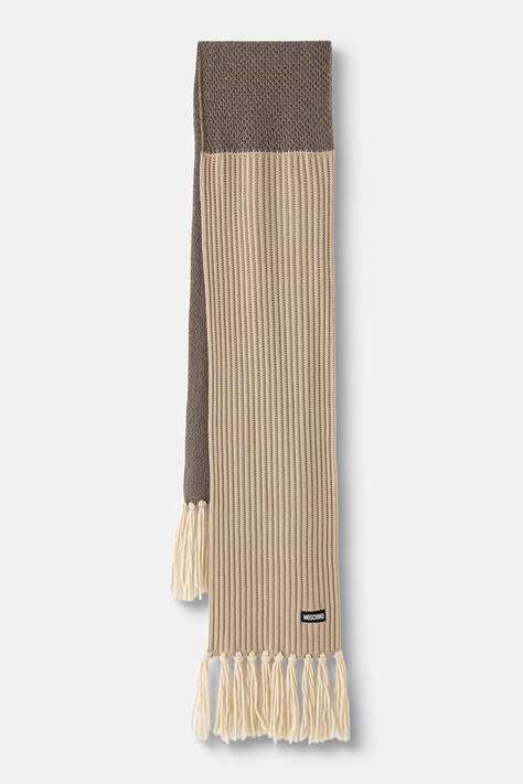 Moschino szalik damski z dodatkiem wełny beżowy M3489 30862