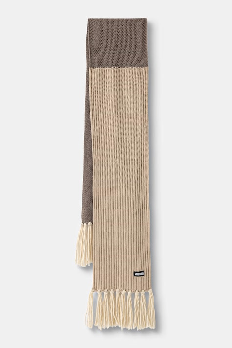 Moschino szalik damski z dodatkiem wełny beżowy M3489 30862