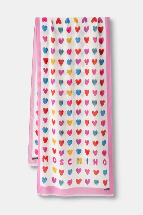 Moschino szal damski z dodatkiem kaszmiru różowy M3457 3314