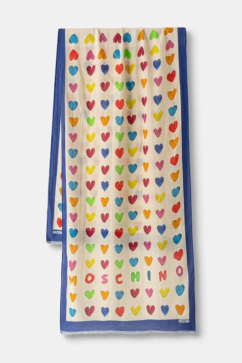 Moschino szal damski z dodatkiem kaszmiru beżowy M3457 3314