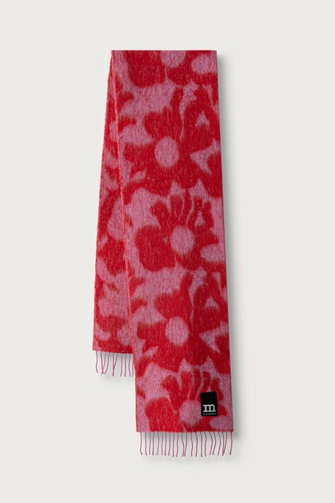 Marimekko Szalik damski z wełną różowy 096206