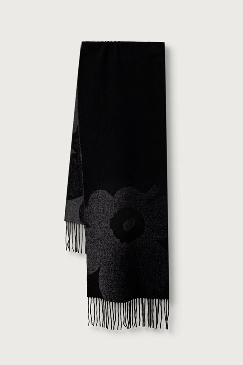 Marimekko Шал дамски от вълнена материя черен 096231