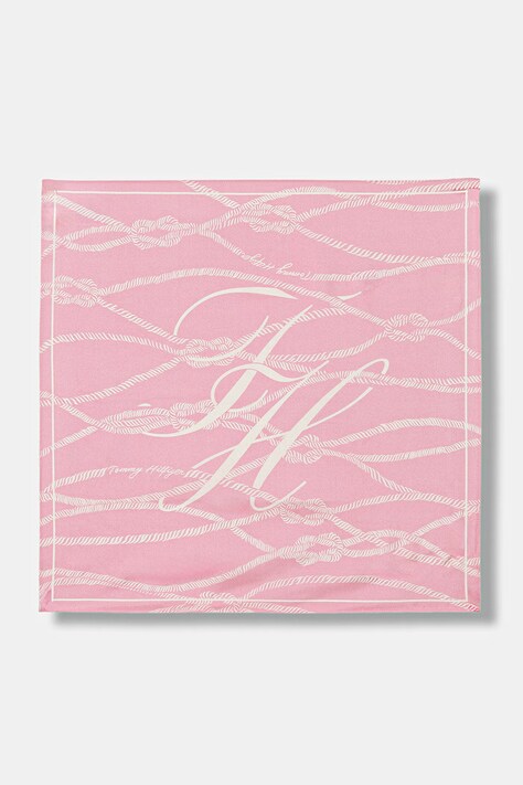 Tommy Hilfiger apaszka damska jedwabna różowa AW0AW18683