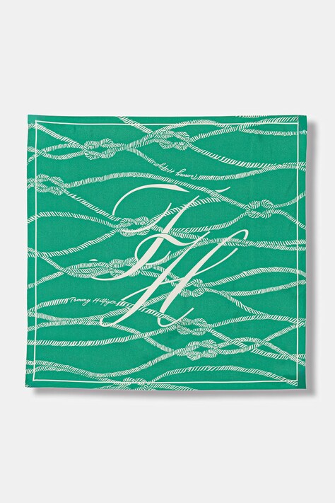 Tommy Hilfiger apaszka damska jedwabna zielona AW0AW18683