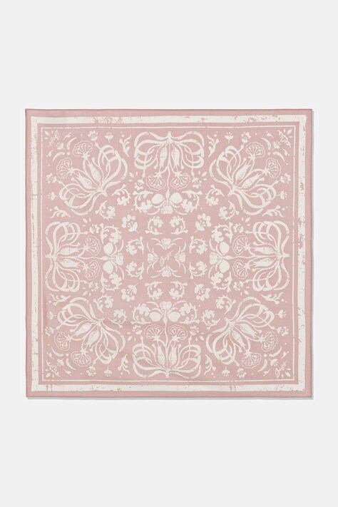 BOSS apaszka damska z dodatkiem jedwabiu Rivah_65*65 różowa 50566702