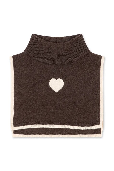 Konges Sløjd Komin dziecięcy wełniany COLLETTE NECKWARMER brązowy KS103461