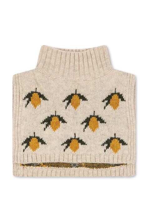 Konges Sløjd Komin dziecięcy z wełną BELOU NECKWARMER beżowy KS105909