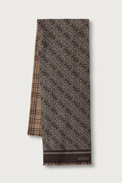 Guess Szalik z wiskozy MILANO brązowy AM9670 POL03