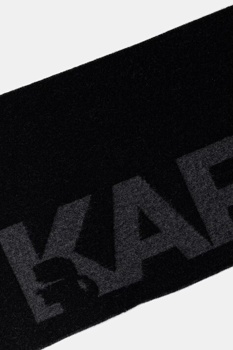 Karl Lagerfeld шарф чоловічий з вовною — AW26-SAMZY8, чорний — фото 3