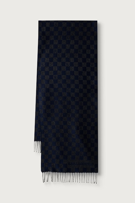 Karl Lagerfeld szalik męski z wełną granatowy 564131.805001