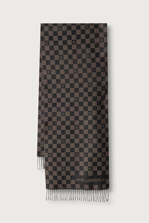 Karl Lagerfeld szalik męski z wełną brązowy 564131.805001