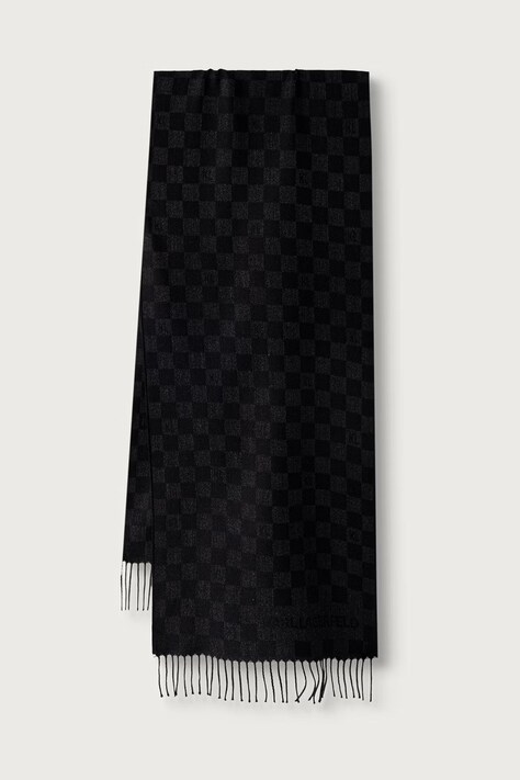 Karl Lagerfeld szalik męski z wełną czarny 564131.805001