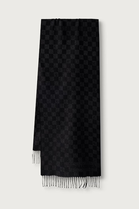 Karl Lagerfeld szalik męski z wełną czarny 564131.805001