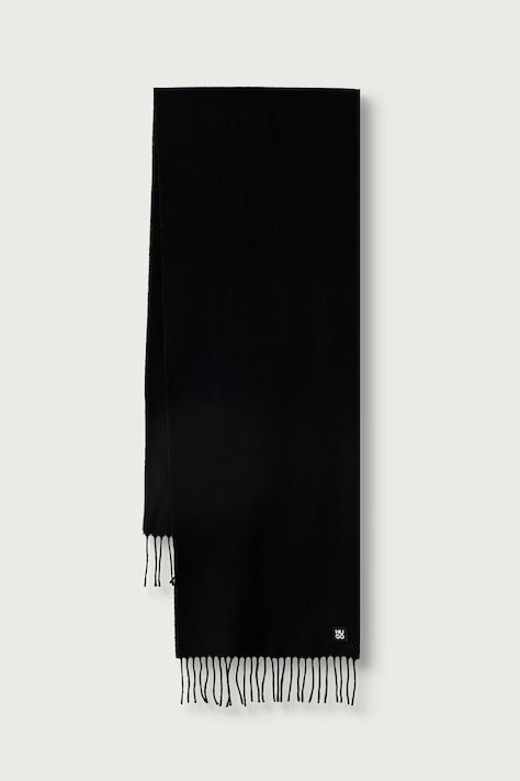 HUGO Κασκόλ ανδρικό με μαλλί Orris_ME_35*180 μαύρο 50572413