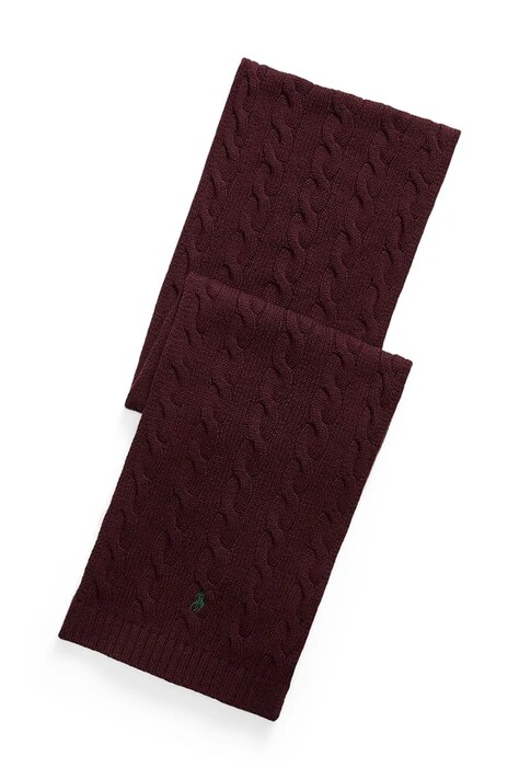 Polo Ralph Lauren Szalik męski wełniany bordowy 710B23669