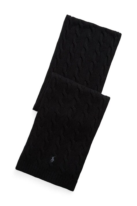 Polo Ralph Lauren Szalik męski wełniany czarny 710B23669