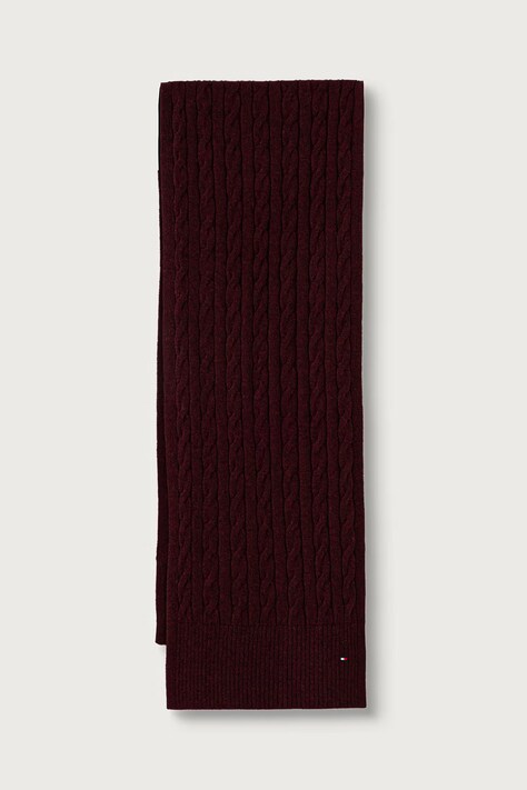 Tommy Hilfiger Šála pánská s vlnou burgundská AM0AM14861