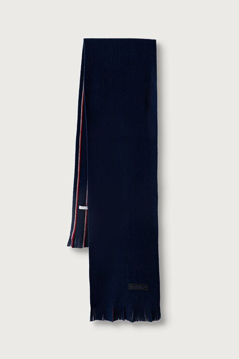Tommy Hilfiger Κασκόλ ανδρικό μάλλινο σκούρο μπλε AM0AM14707