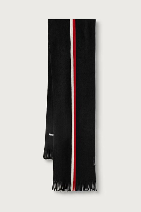 Tommy Hilfiger Κασκόλ ανδρικό με μαλλί μαύρο AM0AM14575