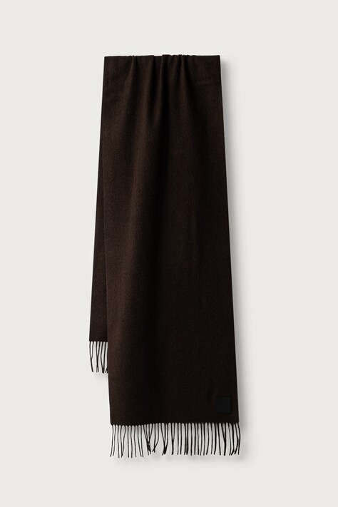 Calvin Klein Шал мъжки от вълна кафяв LV04D8110G