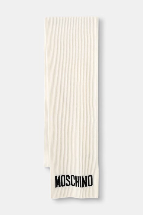 Moschino szalik męski z wełną beżowy M5874 50242